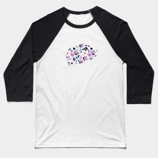 Watercolor Floral Seamless Pattern Baseball T-Shirt